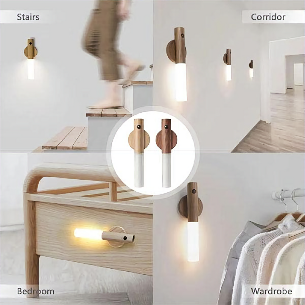Luvio Aura | Magnetic Motion-Sensor Wood Wall Light