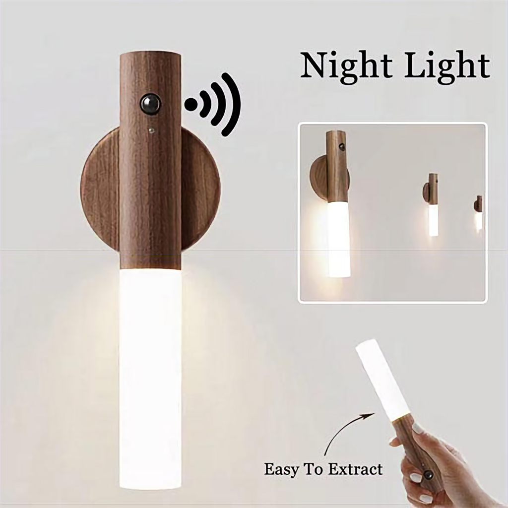 Luvio Aura | Magnetic Motion-Sensor Wood Wall Light