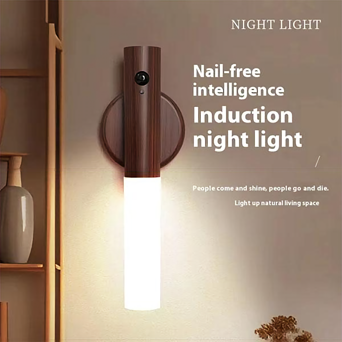 Luvio Aura | Magnetic Motion-Sensor Wood Wall Light